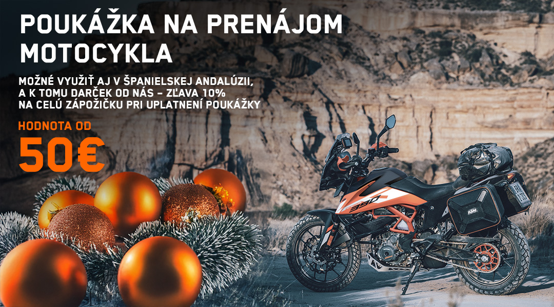 Darčeková poukážka na prenájom motocykla